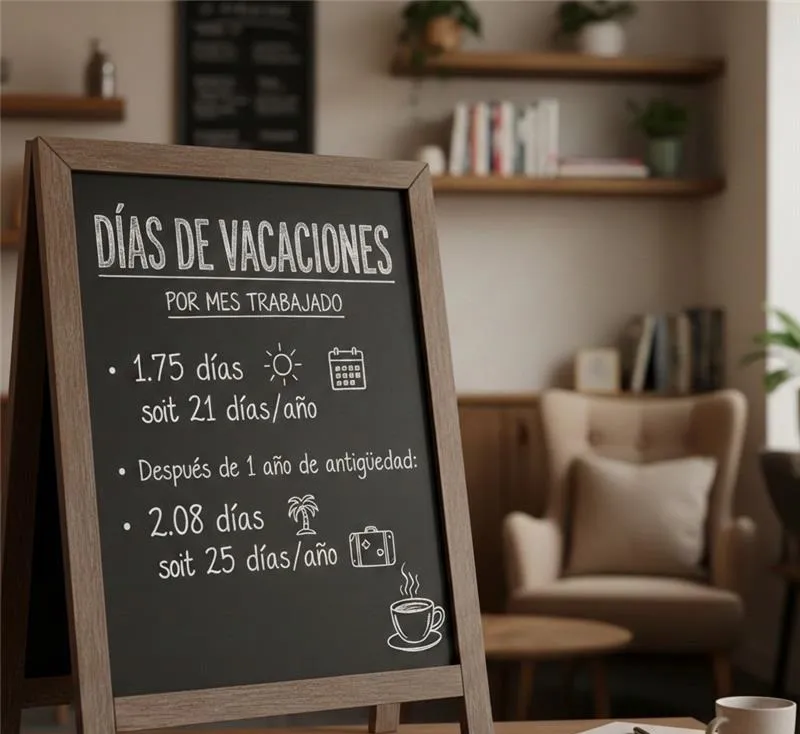 Días de vacaciones retribuidas por mes trabajado: el cálculo exacto según la legislación española